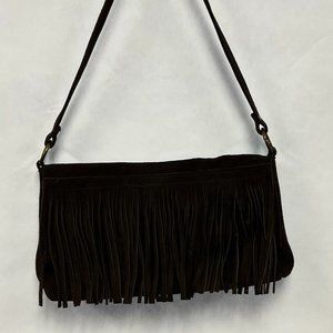 Old Navy Fringe Leather Suede Boho Handbag
